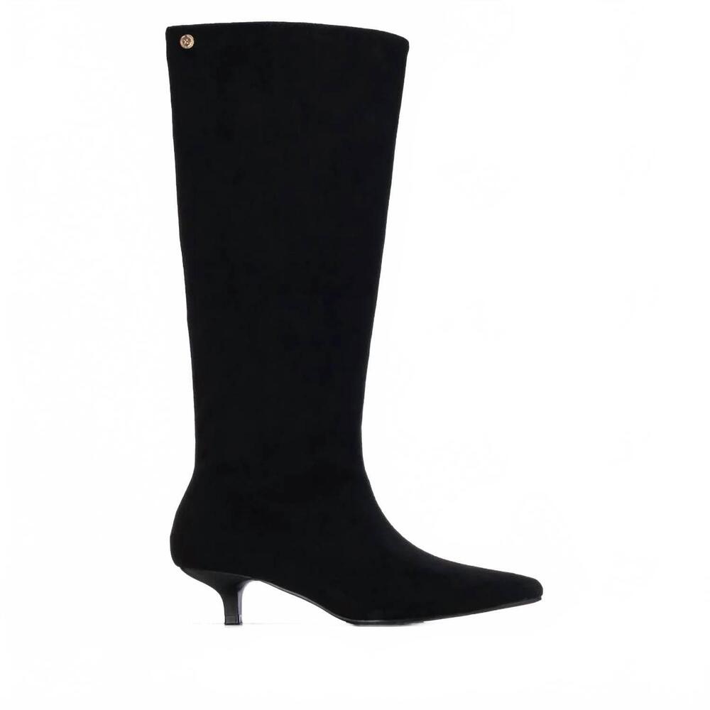 NEW XTI women's pointed toe suede tall boots in black